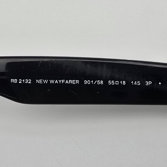 Ray-Ban RB2132 90158 Wayfarer Black Frame Polarized G-15 Green Lens Sunglasses - Picture 7 of 13